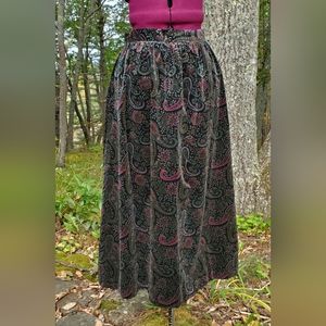 70s printed velvet skirt